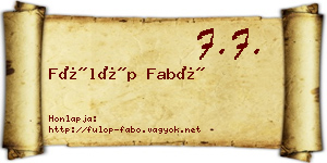 Fülöp Fabó névjegykártya